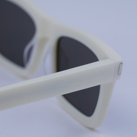 Saint Laurent SL461 BETTY 020 Sunglasses Ivory Rectangle Frame, Grey Lenses - Picture 8 of 13